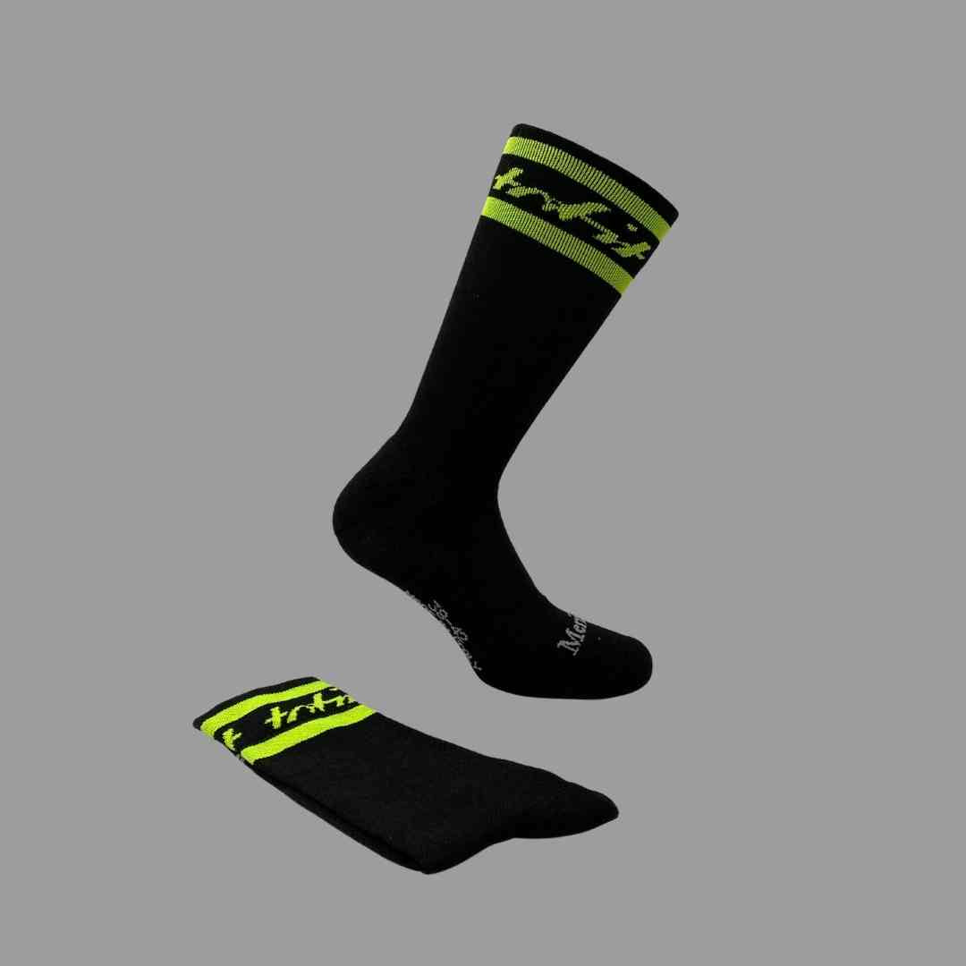 Merino Wool Winter Socks - Classic - Black/Fluo Yellow