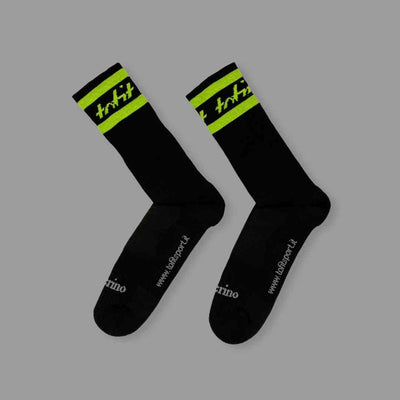 Merino Wool Winter Socks - Classic - Black/Fluo Yellow