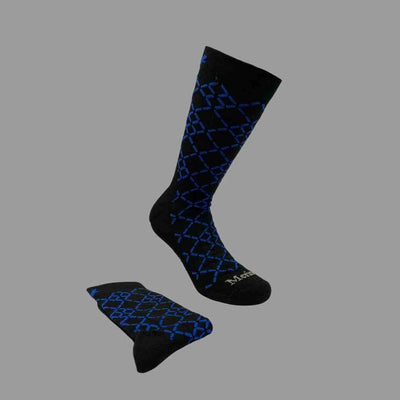 Merino Wool Winter Socks - Circuit - Black/Blue