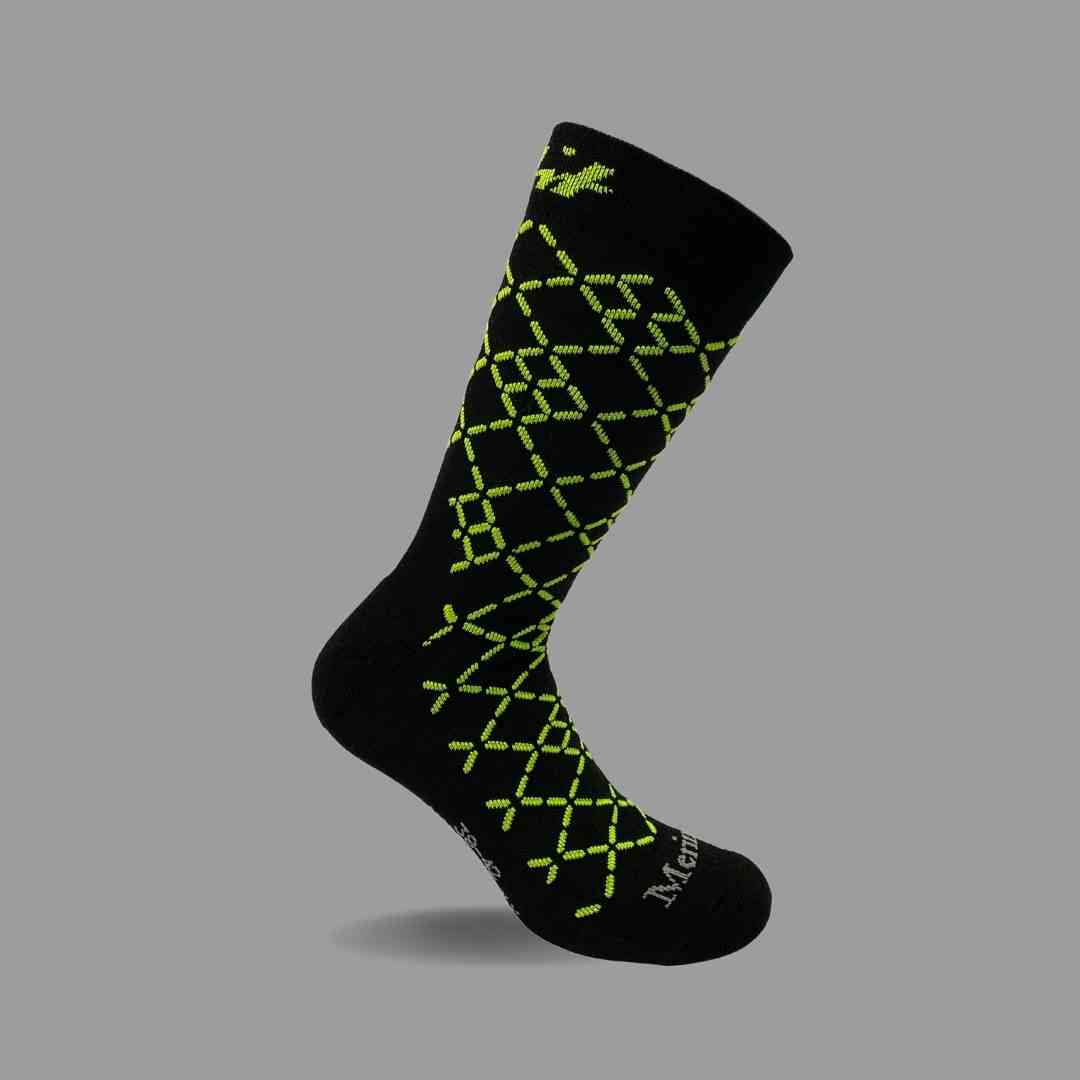 Merino Wool Winter Socks - Circuit - Black/Blue