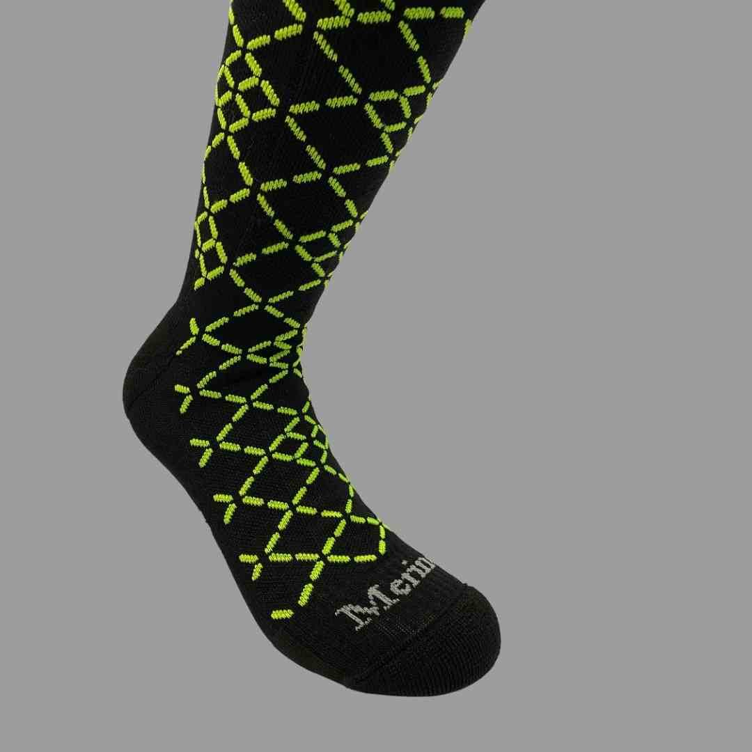 Merino Wool Winter Socks - Circuit - Black/Blue
