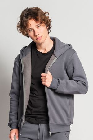 Felpa soft cappuccio e zip